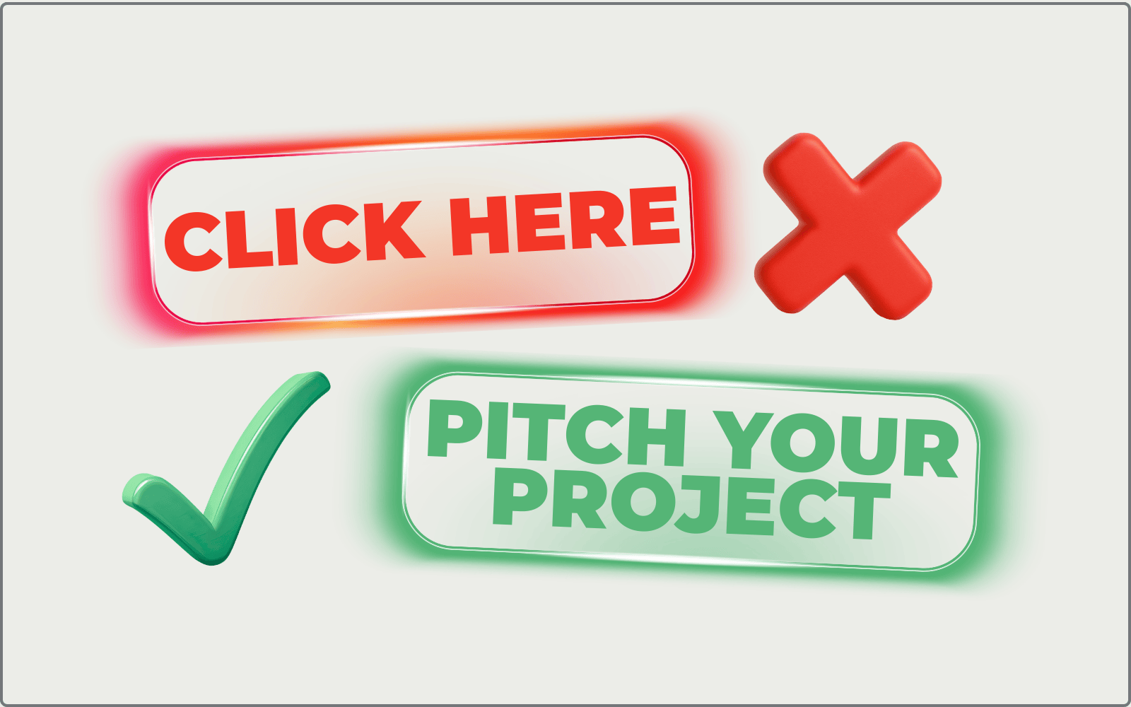 A weak call to action compared to a strong call to action