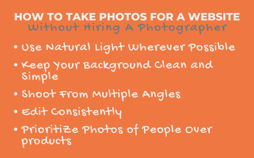 5 components on how to take photos for a website without hiring a photographer