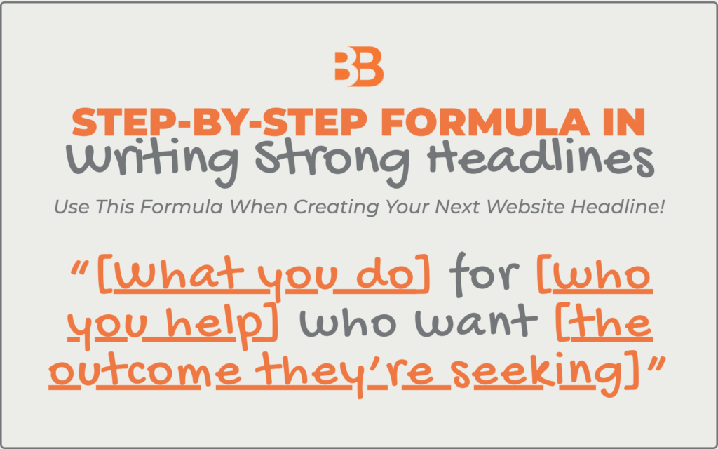 Step-by-step formula on how to write a good website headline