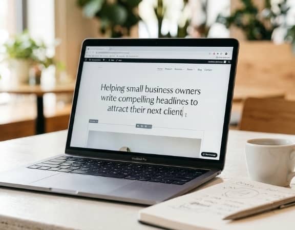 Example of a good website headline to attract new clients