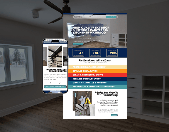 Featured image for case study on Kitchener-Waterloo contractor website by Braxten Breen Web Design